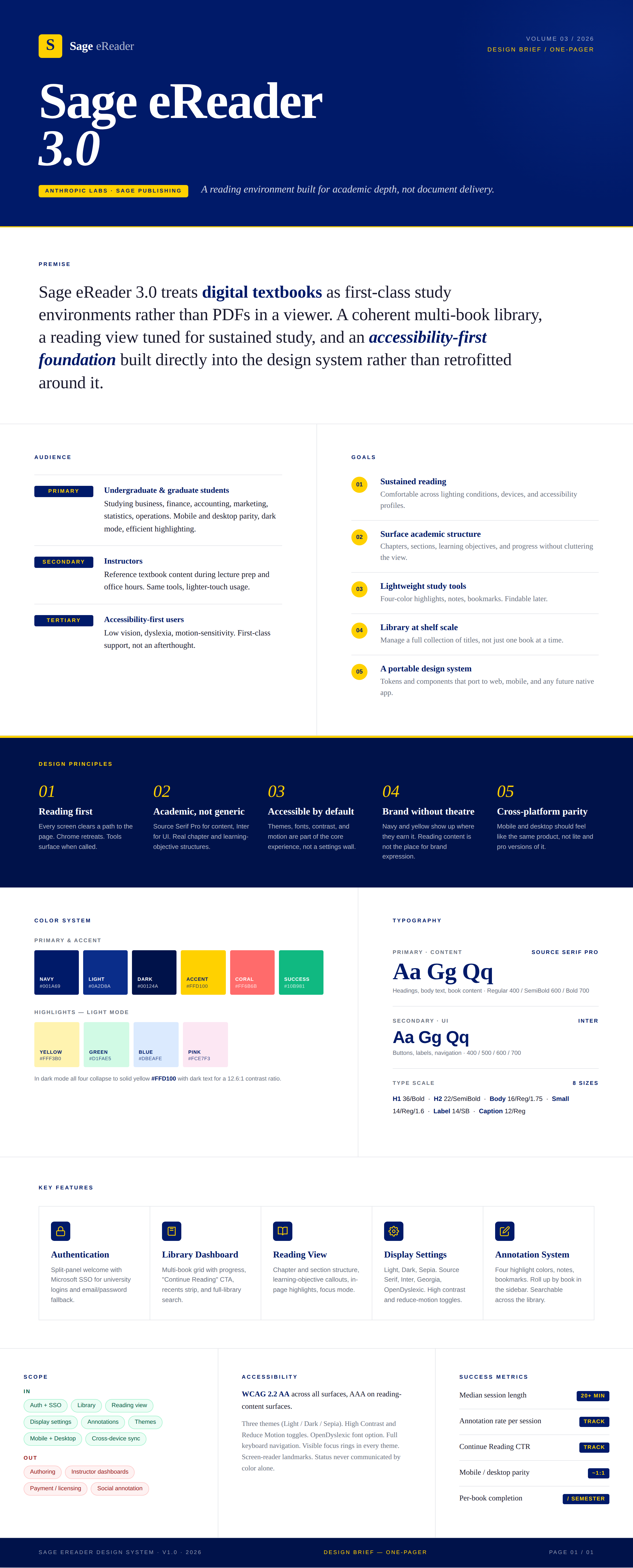 Sage eReader 3.0 - Design Brief